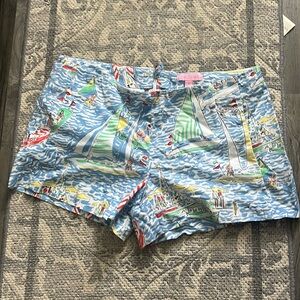 Colorful Lilly Pulitzer Sailboat Print Shorts